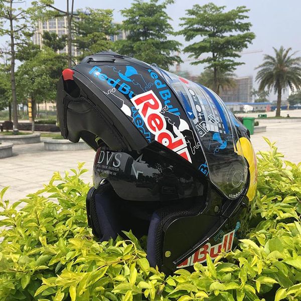

double visor motorcycle helmet flip up helmet men and women full face motocross capacete with ece certification