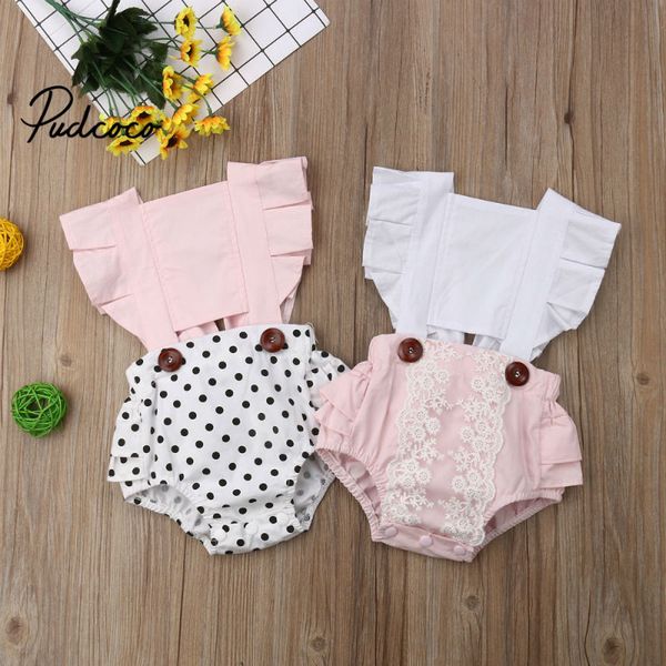 

baby bodysuits square collar sleeveless baby clothes summer infant floral newborn toddler girl clothing set jumpsuit, Blue