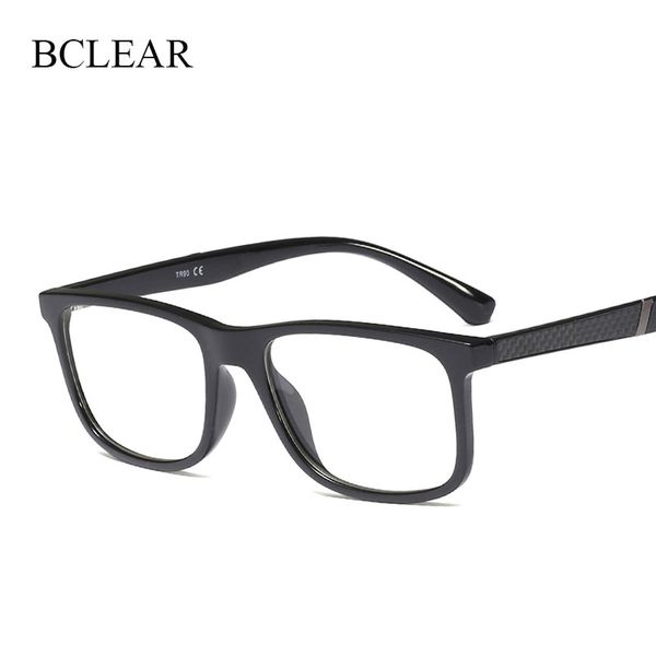

bclear fashion tr90 korea design optical frame light eyeglasses men women vintage brand glasses frames popular 2019 new, Black