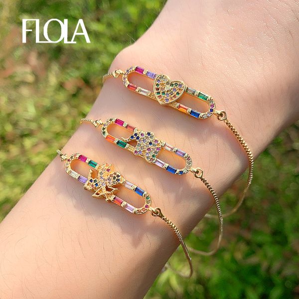 

zvzo love heart rainbow tennis bracelet crystal cz cupid bar bracelet 925 jewelry pulsera arcoiris charm brtb62, Golden;silver