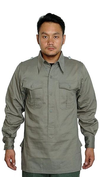 

men's german wh wehrmacht heer cotton shirt grey - world store