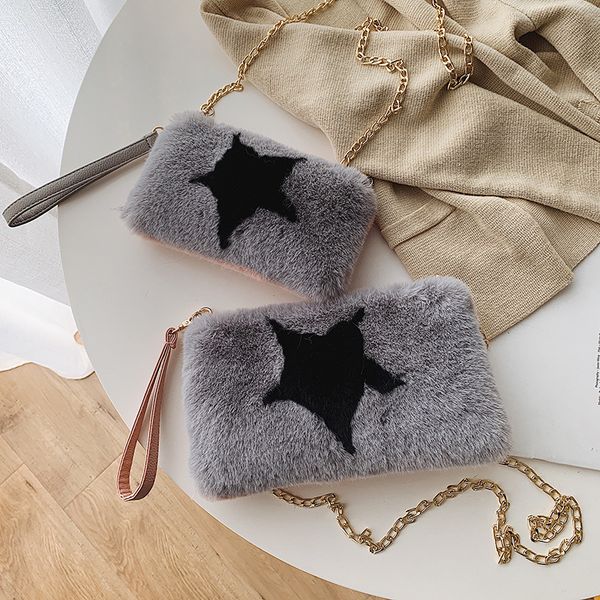 

women's bag 2019 new style plush fashionable handbag single-shoulder