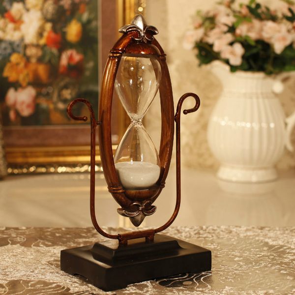 

30min sand glass sand retro europe type metal swivel timer clock hourglass arts and crafts study bedroom office desk decor