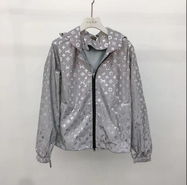 

19 women 039 pring and ummer new reflective un protection clothing luminou hooded jacket printing luminou female with windbreaker