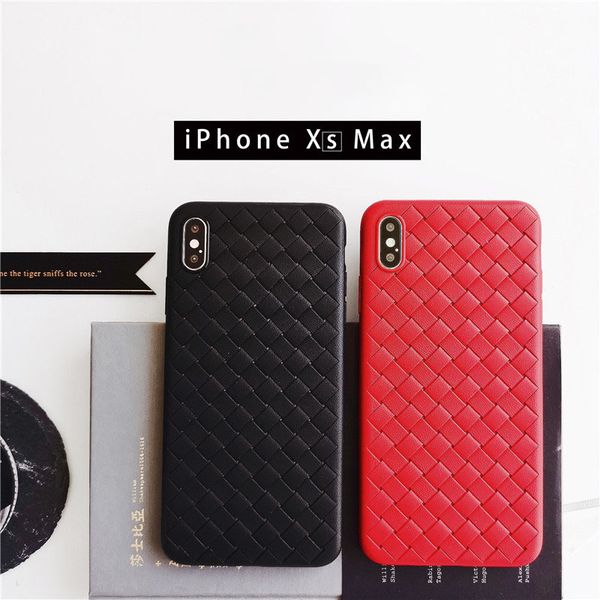 

super soft phone case for iphone 8 luxury grid weaving cases for iphone x 6 6s 7 8 plus cover silicone accessories black