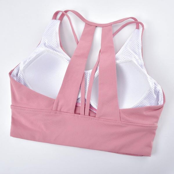 

padded yoga bra active wear widened hem sports underwear for running plus size women's sports bra, White;black
