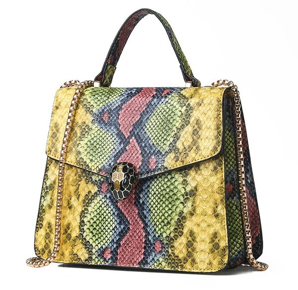

2019 snake print women handbag leather designer ladies shoulder bag fashion lock women messenger bags