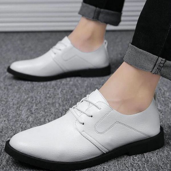 

fashion men black white low heels soft leather comfortable office dress shoes leather formal men shoes