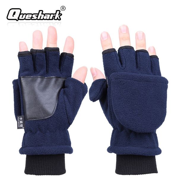 

men women double layer warm touchscreen half finger cycling ski snowboard gloves thickened non-slip fishing gloves snow mittens
