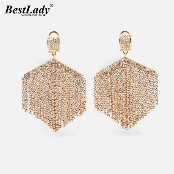 

lady newly bohemian za crystal dangle earrings for women wedding trendy girls party special gift statement earrings jewelry, Silver