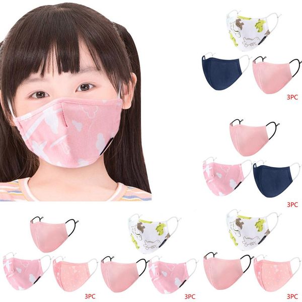 

fashion cloth kids face maskswashable and reusable respirator dustproof face maskes printed cartoon maske scarf hvfao, Silver