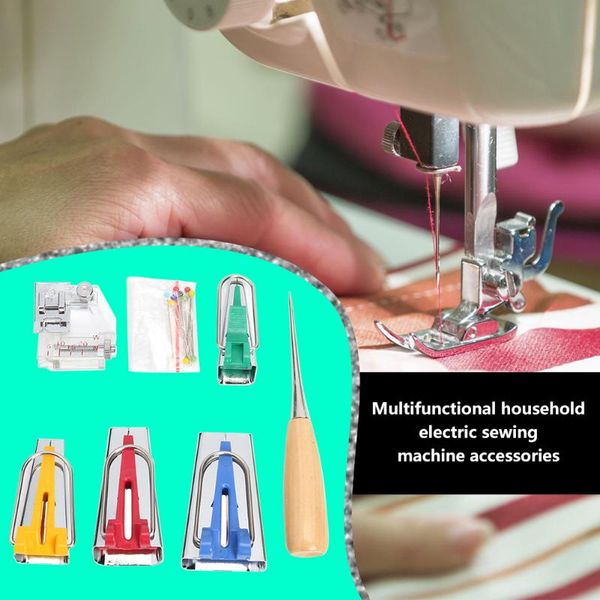 

awl pins foot tape maker tools clips domestic diy sewing multifunctional machine safe set for home sewing supplies, Black