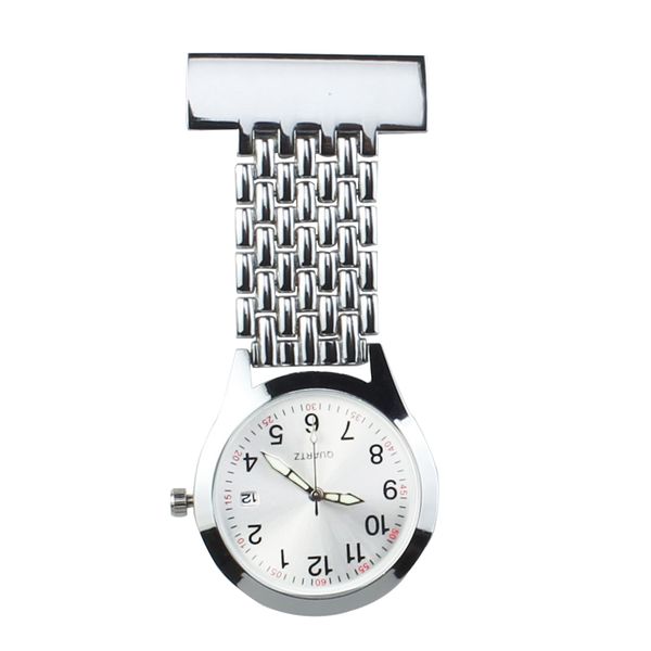 

fob pocket watch nurse watches classic date calendar medical gift for hospital doctor lapel clock stainless nursing dropshipping, Slivery;golden