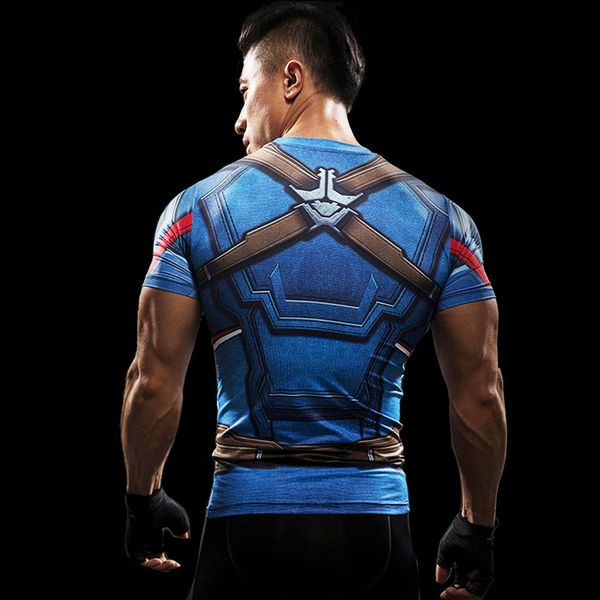 

basketball marvel t shirt superhero winter soldier bucky 3d men fitness crossfit t-shirt short sleeve compression shirt mens gym, White;black