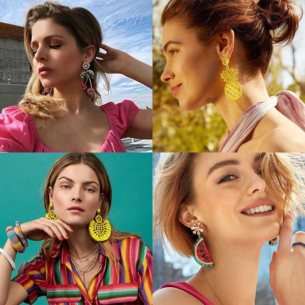 

dvacaman желтые фрукты crysta серьги для женщин ручной работы бахромой заявление серьги свадьба подарки ювелирные изделия оптом, Silver