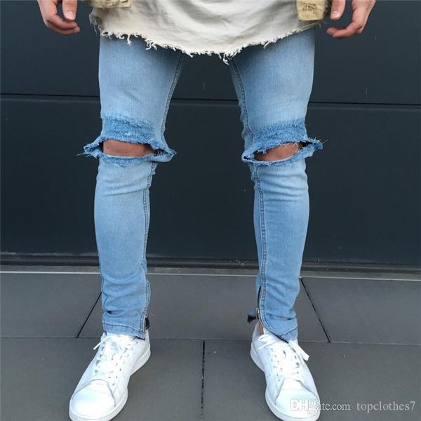 

2018 spring and autumn mens hip hop jeans famous brand mens long straight fit jeans casual denim washed denim jeans trousers size 28~38, Blue