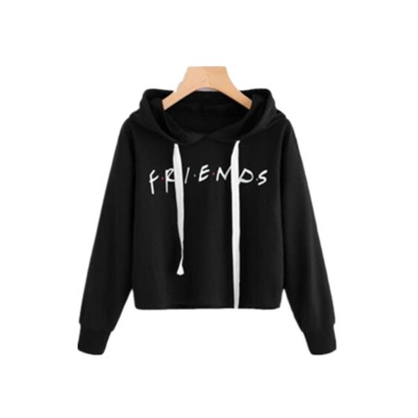 

2018 осень и зима новый женский свитер европейский и американский взрывы письмо печатных с длинными рукавами с капюшоном свитер, Black