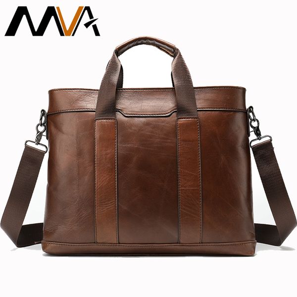 

fashion cowhide genuine leather crossbody bag for men shoulder bags business leather men's 14"lapbriefcase messenger bag 305