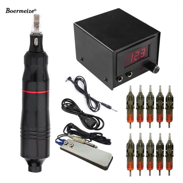 

tattoo machine kit power supply source swiss motor eyebrow lip eyeliner permanent makeup with cartridges needle
