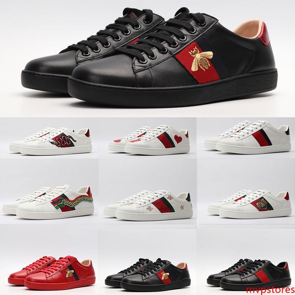 

ace leather shoes fashion man woman luxury designer bee star snake tiger red green stripes flats bottom casual shoe vintage platform sneaker