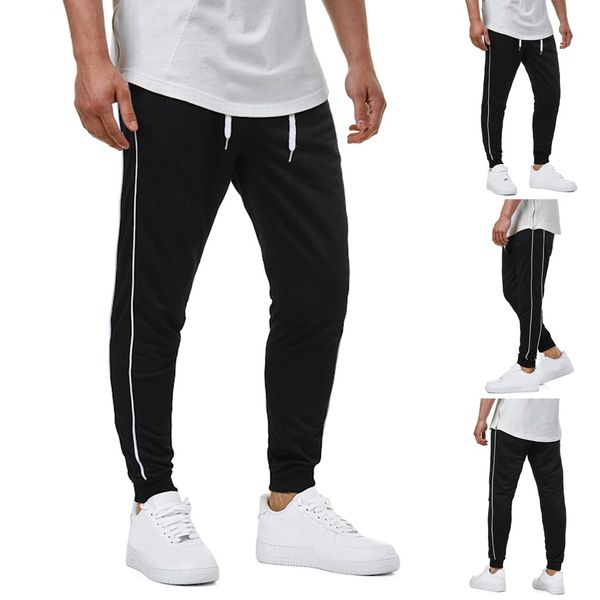 

hip hop sweatpants men's new casual outdoor sports running drawstring long pants streetwear pantalones hombre moletom, Black