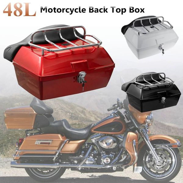 

48l универсальный мотоцикл задний коробка для хранения багажа tail trunk case toolbox скутер мотоцикл