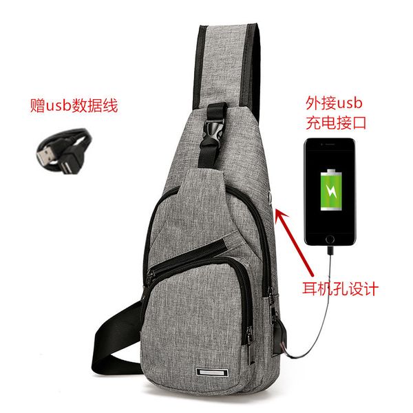 

мужской сумка плечо sling грудь сумка ткань оксфорд usb зарядное 2020 chest влагозащитного спорт messenger мужского