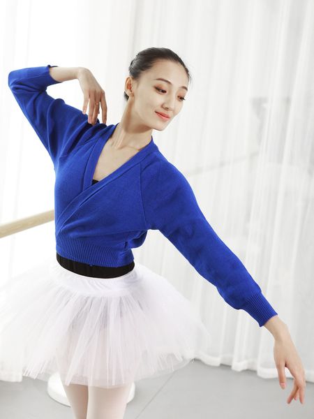 

leotards women's sweater children autumn and winter dance costume coat long-sleeved cardigan warm shawl ballet, Blue;black