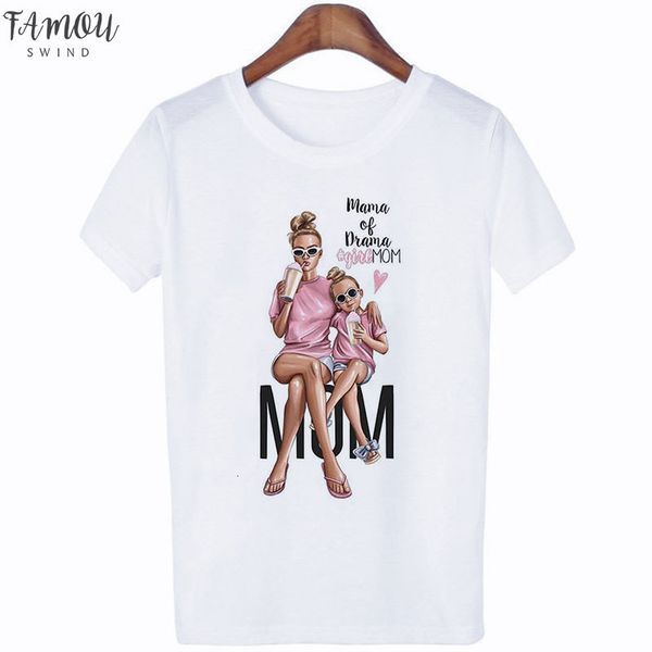 

женщины одежда 2020 лето мода печати любовь супер мама tshirt harajuku kawaii вскользь комфортный tops материнского cap sleeve eternal женск, White