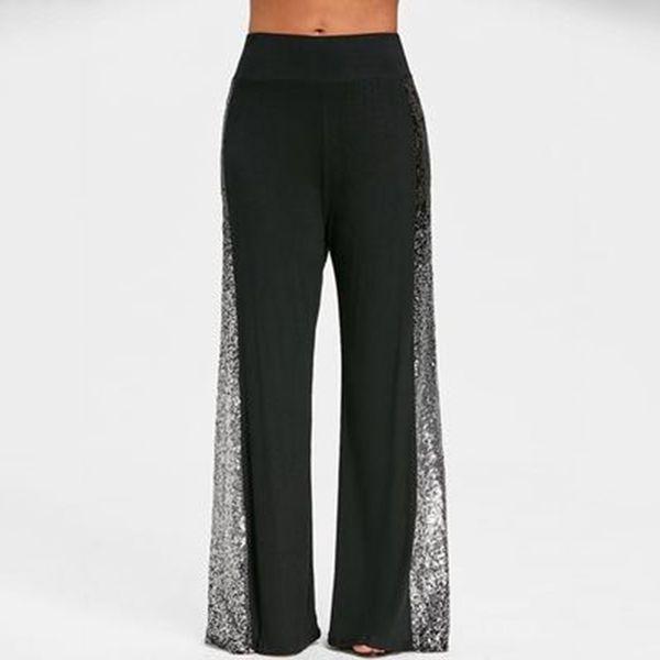 

2020 summer capris palazzo pants trousers women women big size pantalon femme wide leg pants high waist trousers, Black;white