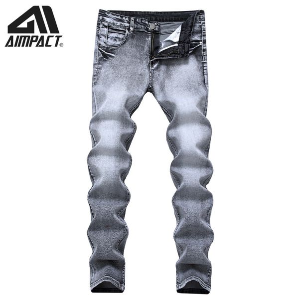 

Aimpact Vintage Slim Fitted Men's Jeans New Fashion Elasticity Skinny Jeans Cool Hiphop Denim Casual Joggers Pants AM5308