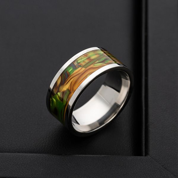 

2019 explosion 10mm stainless steel ring for abalone shell, Silver