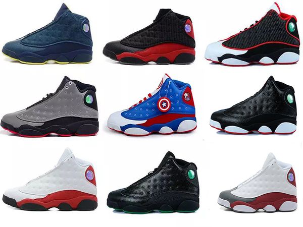 

classic 13s xiii man basketball shoes hologram barons bred he got game flints grey toe sport sneakers, Black