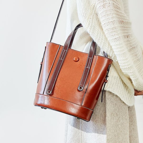 

новые женские сумки кожаные сумки плеча crossbody цвет ковш сумка новая мода овощная корзина кожи коровы