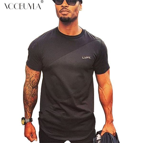

2020 men running shirt cotton gym fitness men t-shirt brand clothing sports shirt male letter print short sleeve running t, Black;blue