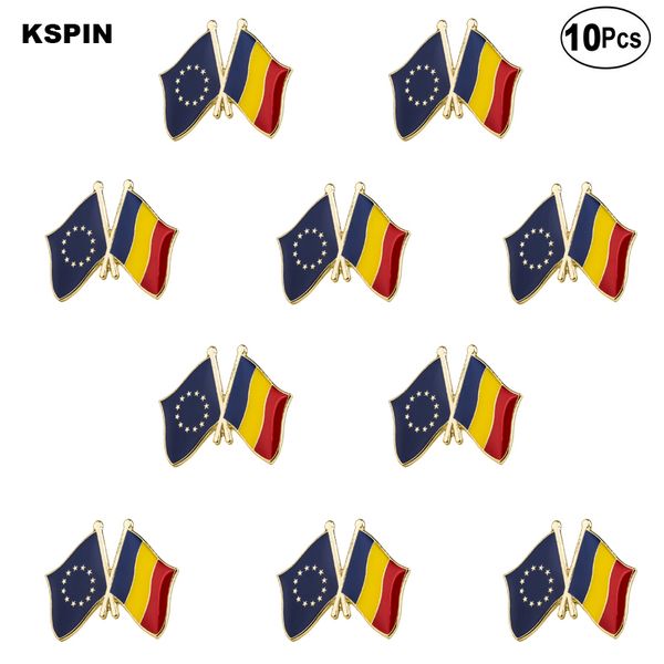 

eu & romania lapel pin flag badge brooch pins badges 10pcs a lot, Gray