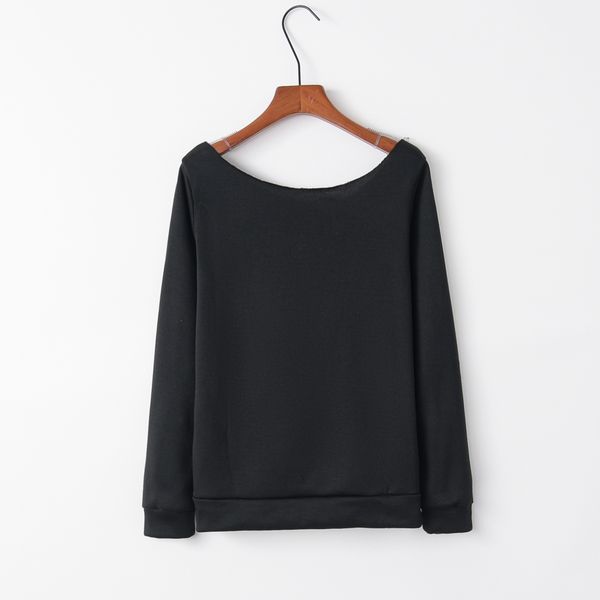 

aliexpress new style long sleeve autumn clothing hoodie lip red large lips pattern sloping shoulder women's dress on, Black