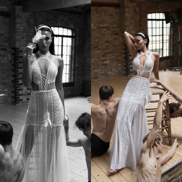 

modest charchy white a line wedding dresses sleeveless halter tulle lace applique princess gown floor length bridal gowns
