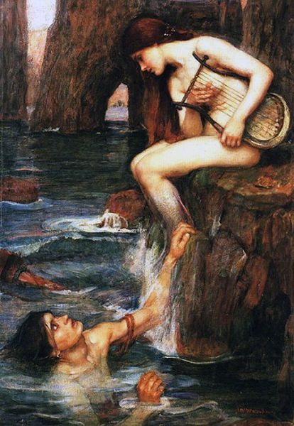 

john william waterhouse the siren home wall art decor handpainted &hd print oil painting on canvas wall art canvas pictures 190830