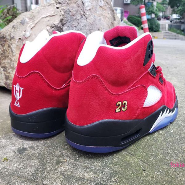 

classic trophy room x 5 ice blue mens new basketball shoes 5 university red on feet sports sneakers shoes