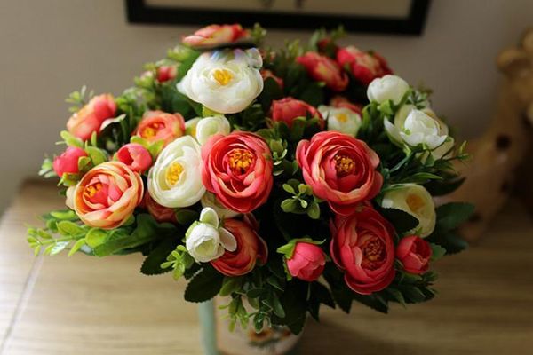 

wholesale real touch spring feel artificial silk camellia flowers bouquets for home garden and wedding wreaths display festival decorations