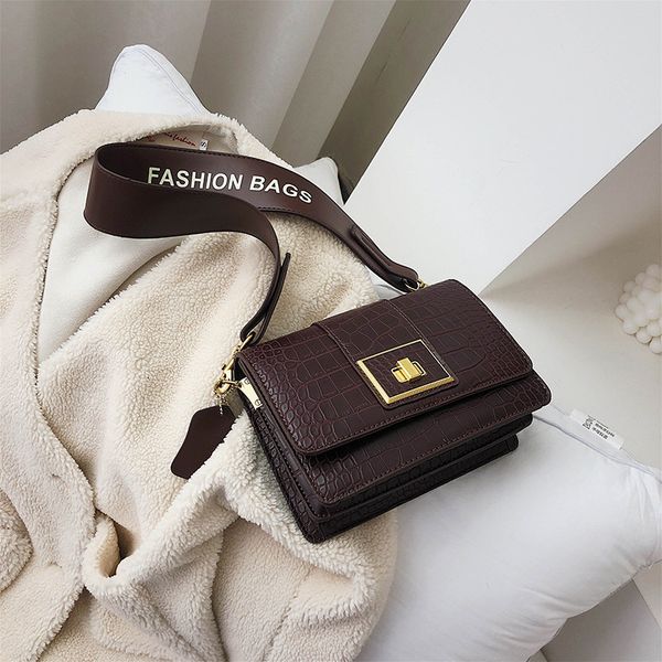 

сумка женщин 2020 новая мода крокодил pattern crossbody сумка урожай маленький квадрат сумка