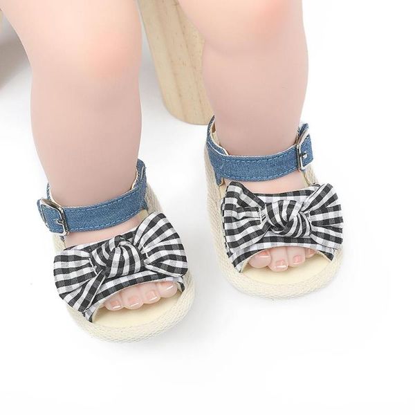 

summer baby girls 0-18m bow polka dot breathable anti-slip toddler soft soled sandals, Black;red