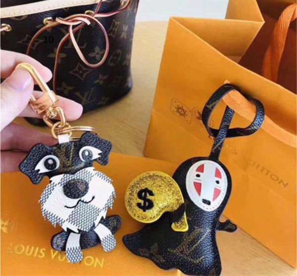 

fashion keychain purse pendant schnauzer6hayao miyazaki design car chains key gifts women leather keychains jewelry christmas set, Silver