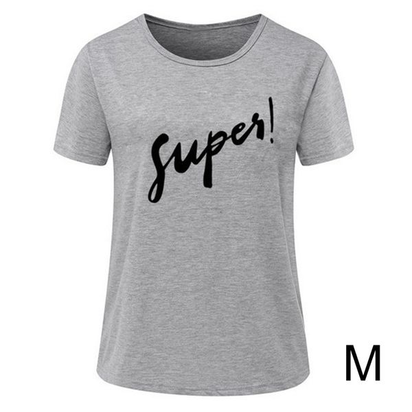 

women fashion loose short sleeve casual shirt summer t-shirt, White