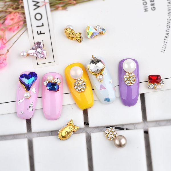 

приграничное exclusive nail япония и южная корея ногтей ювелирных изделий сплава капельки воды любовь pearl украшения 24 mixed batch, Silver;gold