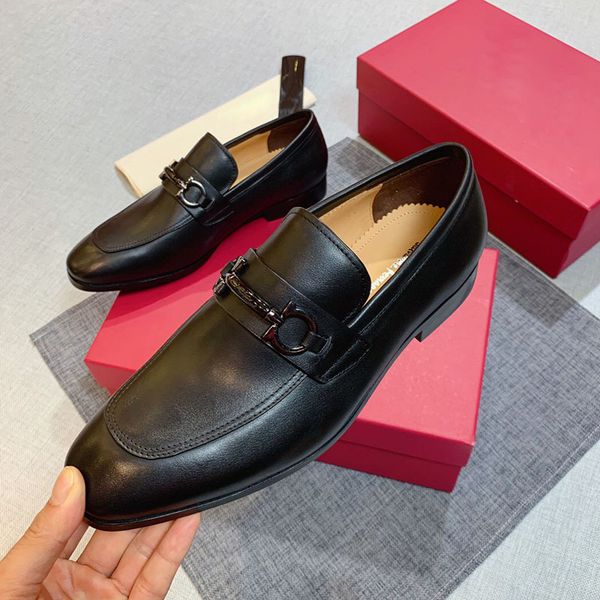 

fashion luxury designer men's shoes casual business leather shoes classic men outdoor dress shoes with box 38-45, Black
