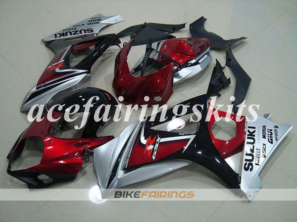

4 gifts new abs motorcycle full fairings set fit for suzuki gsx-r1000 k7 2007 2008 07 08 bodywork set deep red silver