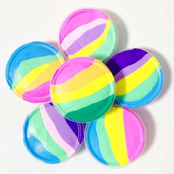 

rainbow fluffy foam slime clay ball supplies diy light soft cotton cloud antistress kids toys