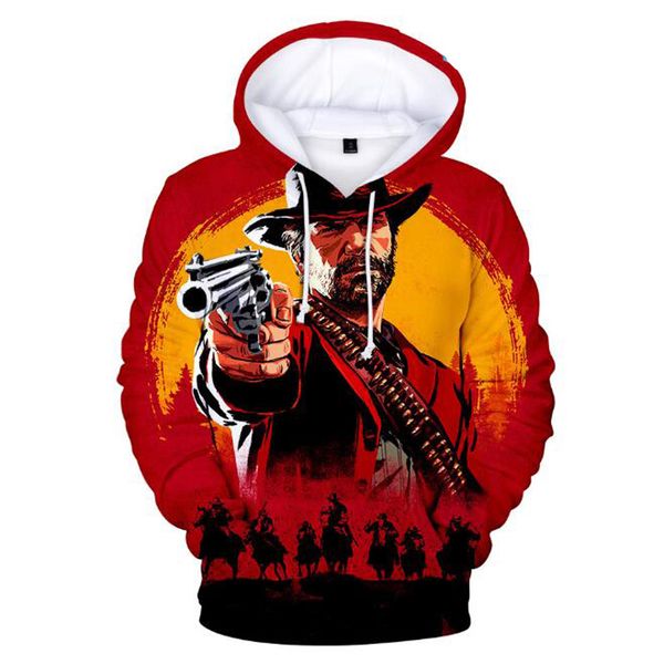 

red dead redemption 2 3d hoodies men/women pullovers sweatshirts cool shawshank redemption print hooded tracksuits male 4xl, Black